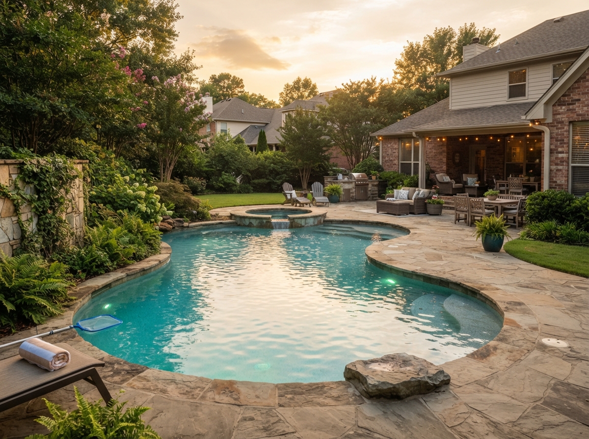 Residential neighborhood pool in Little Rock, Arkansas